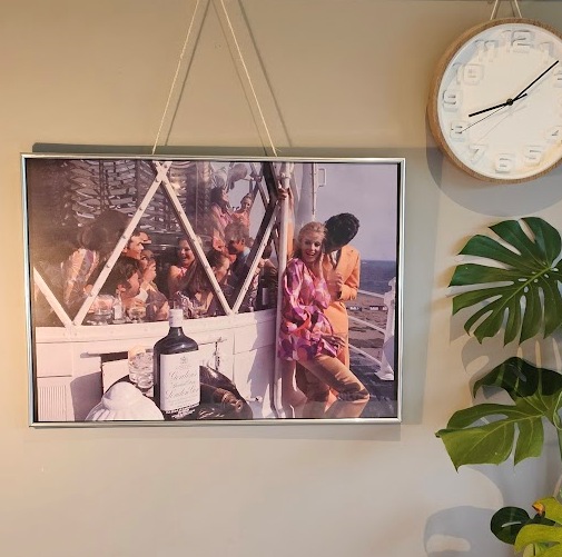 Gordon's gin lighthouse party - six couples having a drinks party, limited edition poster by Michael Joseph