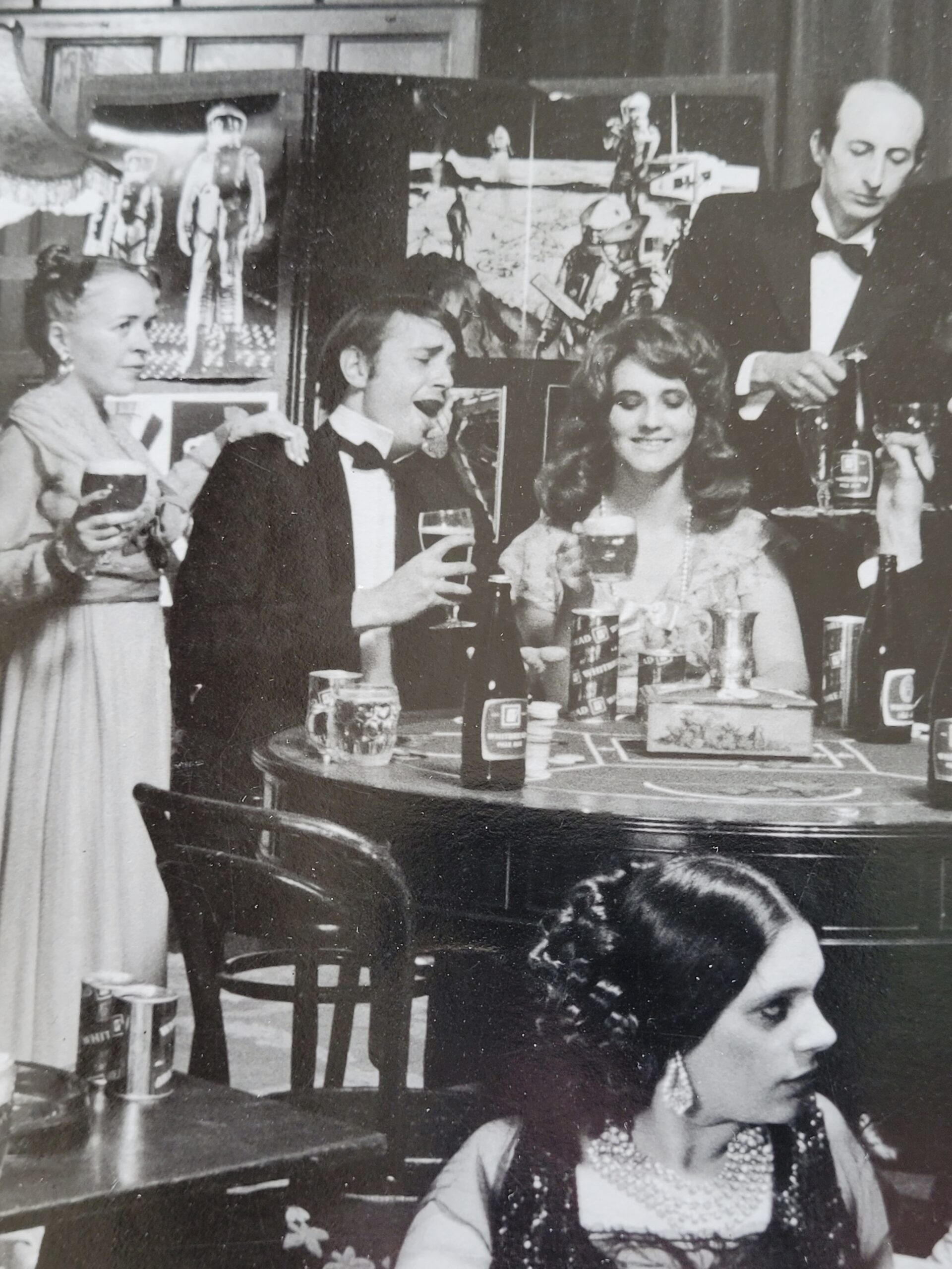 Tiddlywinks college students drinking Whitbread at Crystal Palace, the photographer's first ever orgy, by Michael Joseph