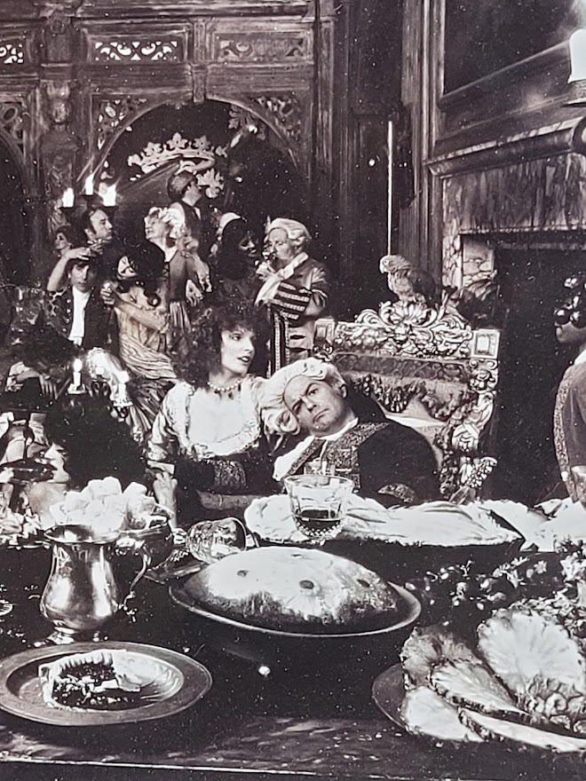 Lord Offley orgy, merrily drinking Port with his friends, black and white by Michael Joseph