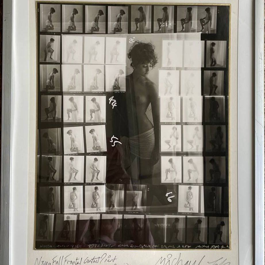 Nivea composition - Planche contact Femme nue et baignoire, Belle Composition Brune vintage réalisée par le photographe