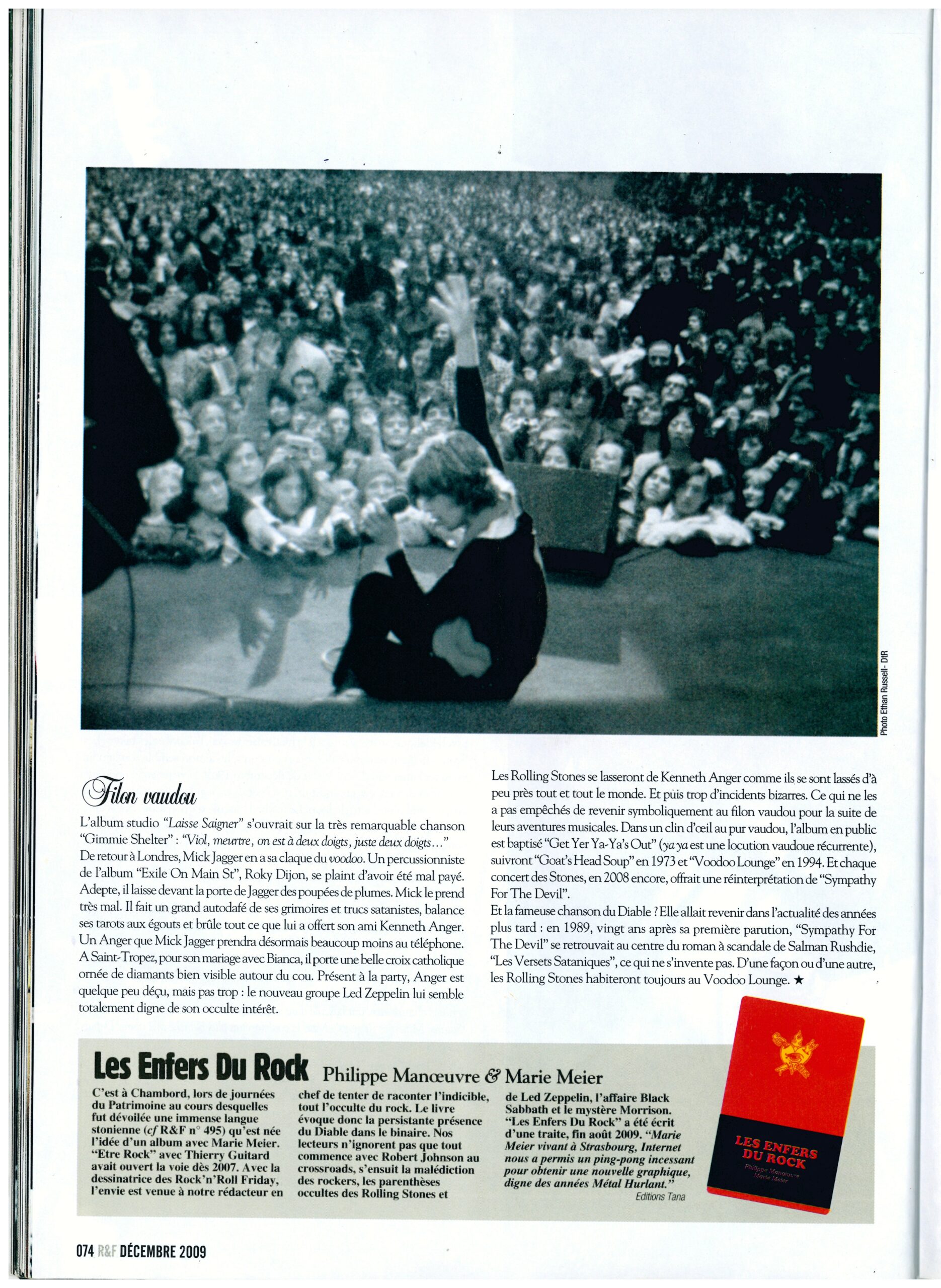 Condoléances pour le diable, article dans magasine Rock Français par Philippe Manoeuvre sujet Rolling Stones Beggars' Banquet