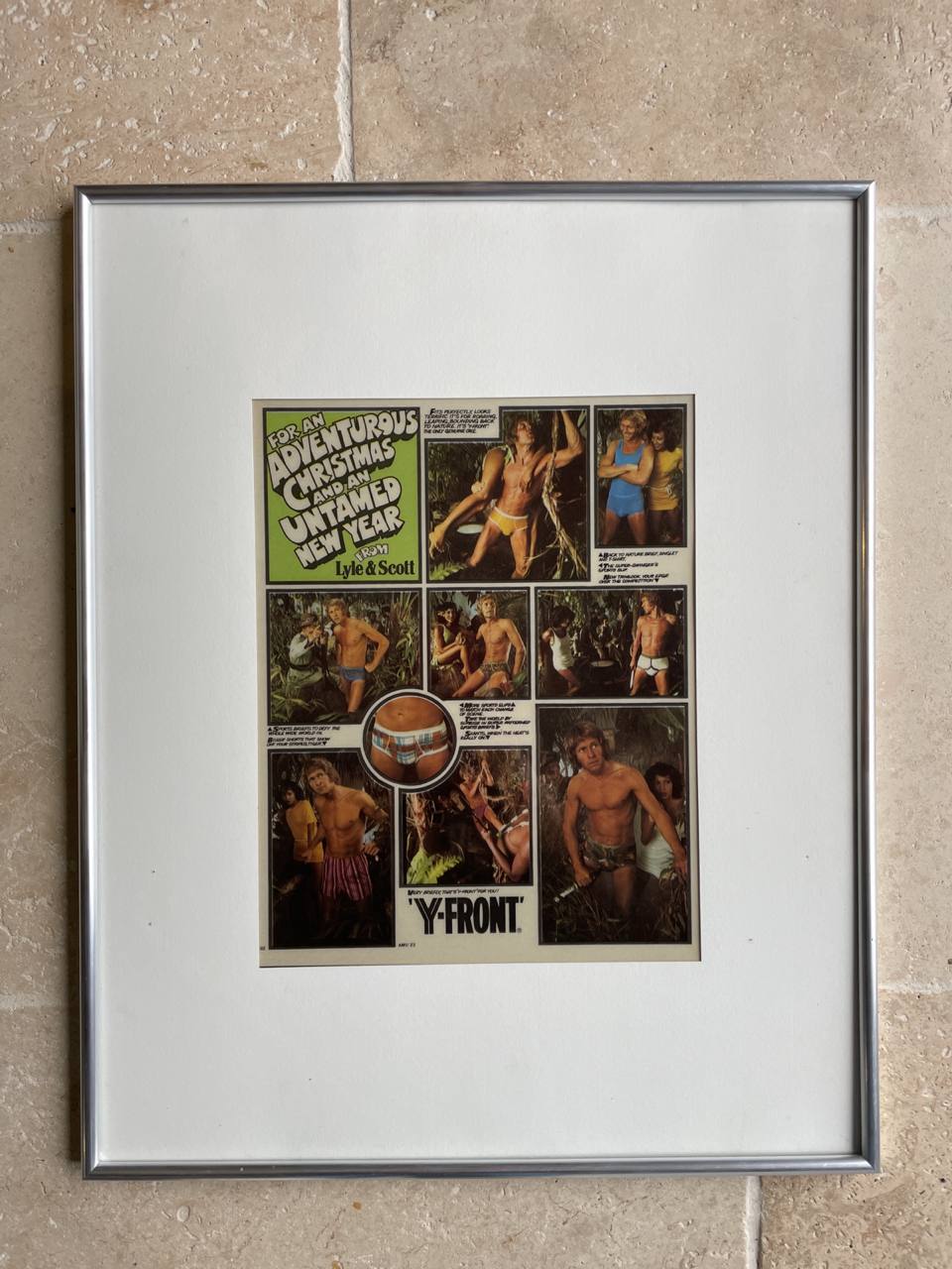 Lyle Scott Y-Front advert, a funny underwear comic strip advertisement from the sixties, sexy in his undies by Michael Joseph