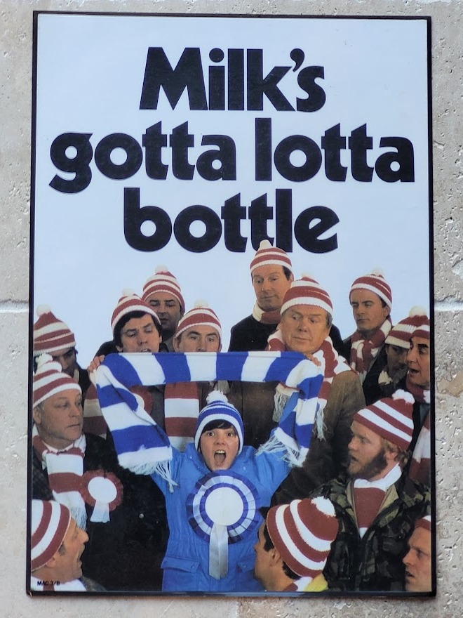 Milk's Gotta Lotta Bottle Laminated advert  (by Michael Joseph)