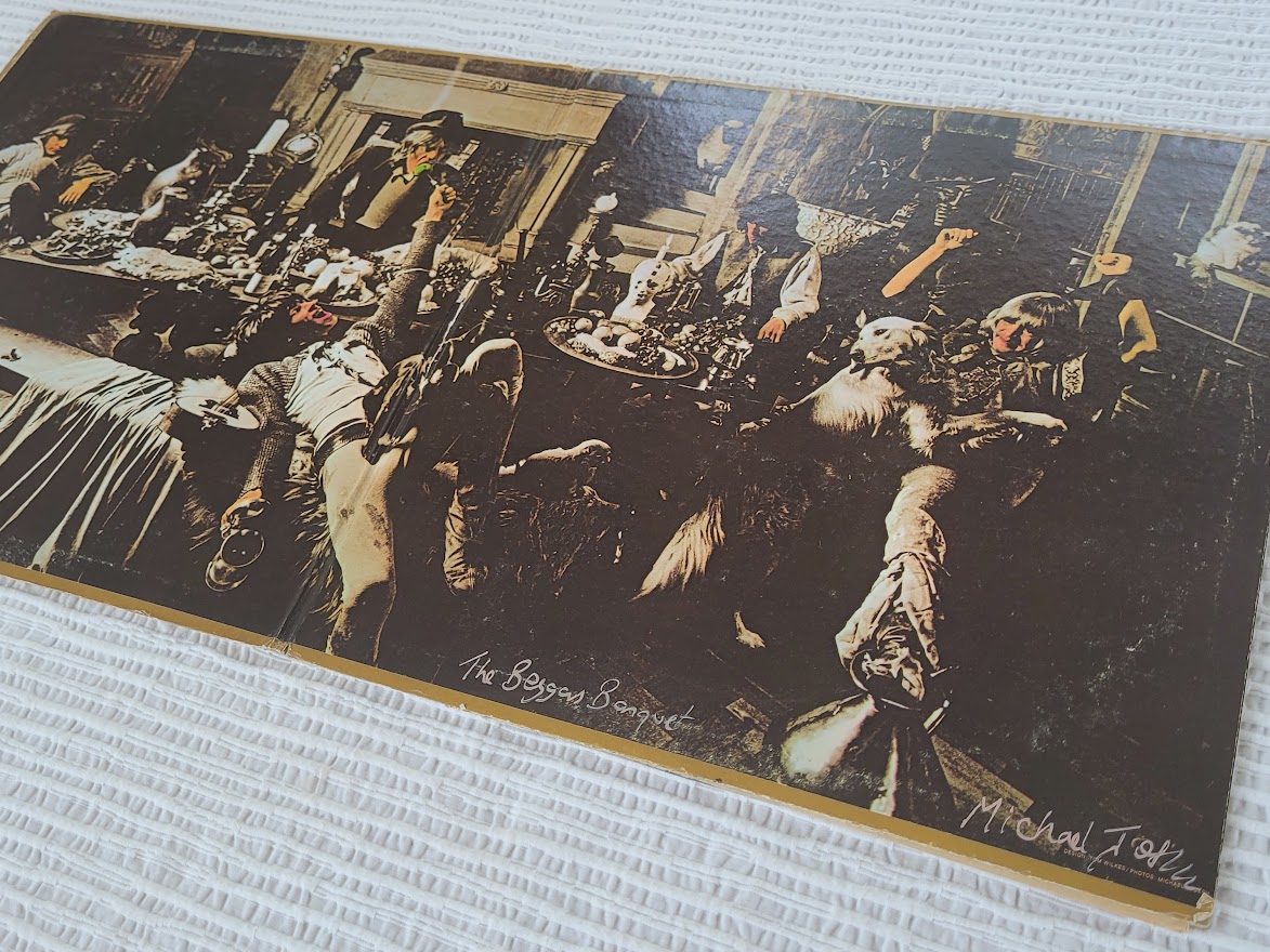 Album Vinyl Beggars Banquet - signé par le photographe, musique par les Rolling Stones, photo prise à Sarum Chase