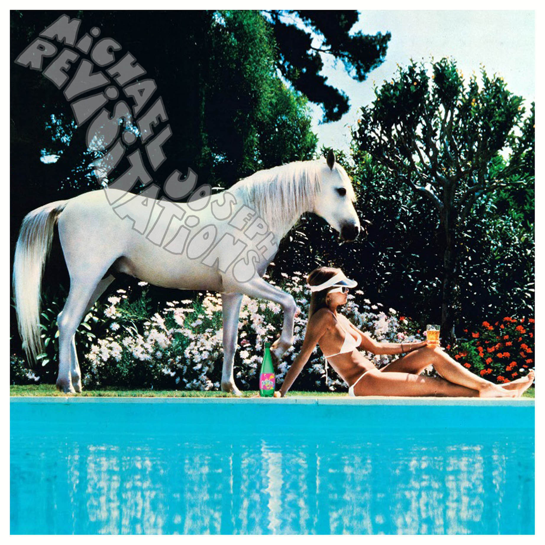 Fille en bikini au bord d'une piscine, collection Solo Power, carte postale publicitaire londonienne des années 70 par Michael Joseph