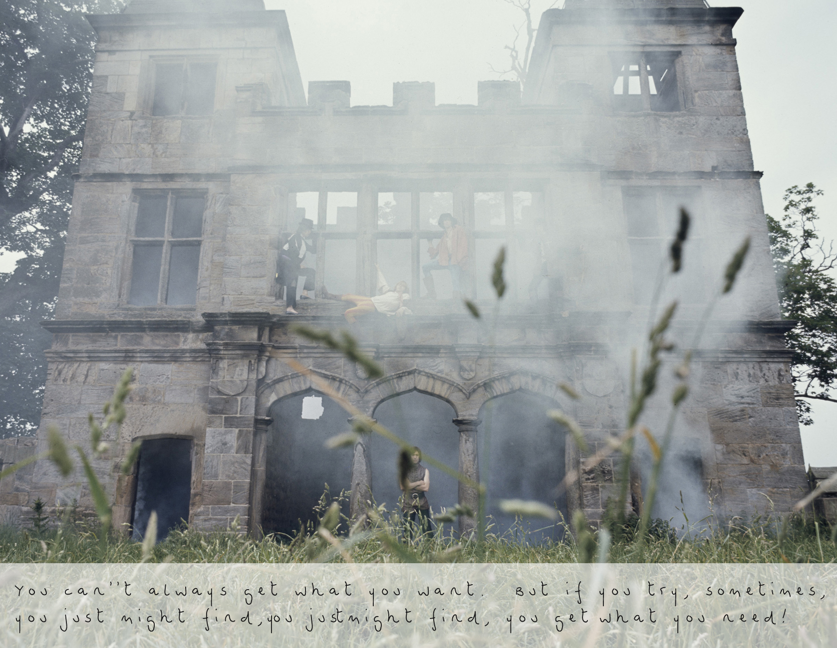 Magnet Out-take Smoky at Swarkestone, Aimant de base photo par Michael Joseph avec extrait de chanson Rolling Stones