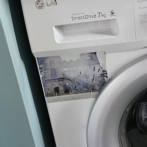 Magnet Out-take Smoky at Swarkestone, Aimant de base photo par Michael Joseph avec extrait de chanson Rolling Stones