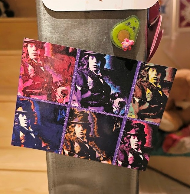 Magnet Mick Six times façon Warhol, Aimant photo par Michael Joseph - avec extrait de chanson Rolling Stones