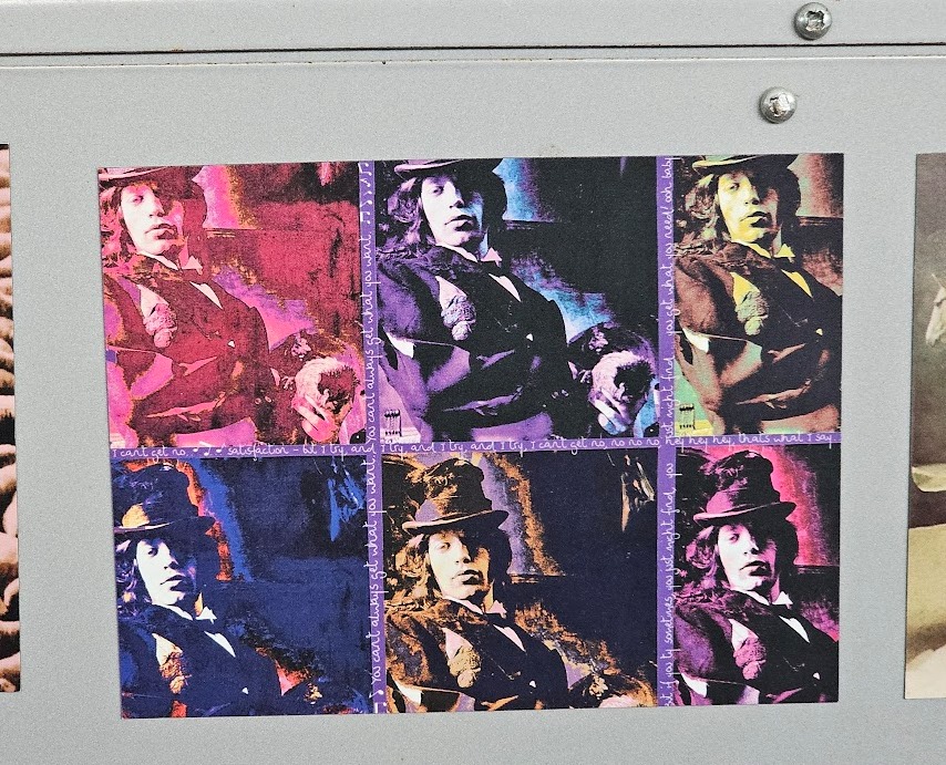 Magnet Mick Six times façon Warhol, Aimant photo par Michael Joseph - avec extrait de chanson Rolling Stones