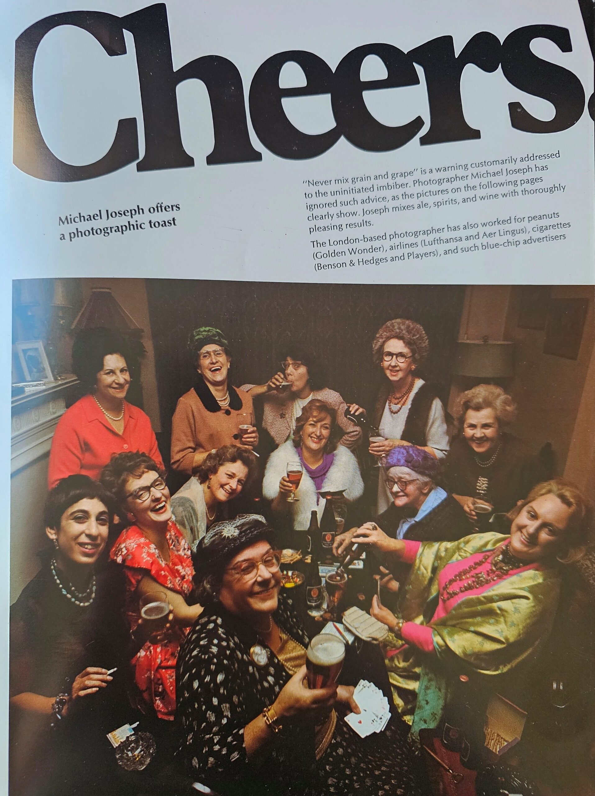 “Cheers” – A Photographic Toast by Michael Joseph, London Advertising Photographer article in Kodak Magazine edition 4 from 1972